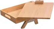 B Baosity Couch Arm Tray Armrest Clip Tray Table Rotatable Tabletop Lazy Table Wood Organizer Bed Tray Arm Chair Table Tray for Snacks,