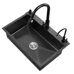 黑色納米水槽單槽廚房304不銹鋼手工洗碗池洗菜盆洗碗雙槽