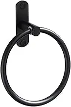 FCFZBTBNM Black Space Aluminum Towel Rack Round Bath Towel Ring Wall Mount Shelf Towel Ring