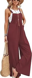[ZPLxi] Women's Loose Baggy Jumpsuits Cotton Bib Overalls Loose Fit Wide Leg Jumpsuits Casual Rompers with Pockets