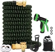 XPJBKC Flexible Garden Hose, 15 m Water Hose, Flexible, Flexible Hose, Garden Hose with 3 Seals, 2 Waterproof Bands, 1 Sealing Tape, Hook, Garden Hose for Watering, Car Washing
