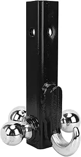 Brilluxa Trailer Hitch Mount, Triple Ball Tow Bar and Towing Hook Receiver 7 8in 3500LB 2in 5000LB 5 16in 7500LB, Triple Ball Mount with Hook for Trailer Hauling
