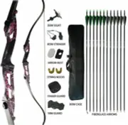 New 40lb Archery Takedown Recurve Bow Set Right Handed 12x Arrows Outdoor Huntin