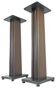 (2) Rockville SS36D Dark Wood Grain 36" Speaker Stands Fits Edifier R1700BTs