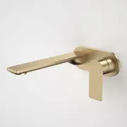 Caroma Urbane II Wall Basin / Bath Mixer 220mm (Body & Trim)- Round Cover Plate -Lead Free Brushed Brass 99641BB6AF
