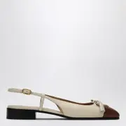 [Valentino Garavani] Valet Du Roi Slingback Ballerina Flats in Butter/Tobacco 41 IT Beige