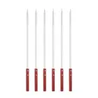 6pcs Kebob Skewers 50cmx10mmx2mm Stainless Steel Flat Sticks with Wood Handle