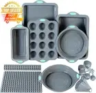 8 in 1 Nonstick Silicone Baking Set Molds Mats Cookie Sheet Cake Pan
