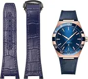[KAVJU] Substitute For Omega Constellation Double Eagle Series Watchband Manhattan Rubber Cowhide Male Observatory Strap Notch 25-14mm