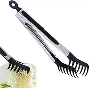 Spaghetti Tongs for Serving Pasta - Non-Stick Silicone Spaghetti Fork,Rust-Proof Heat-Resistant Kitchen Server Tool for BBQ Outdoor Cooking Steak Veggies Helper