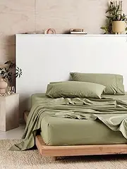 [Linen House] 300TC Cotton Percale Single Bed Sheet Set, Tea