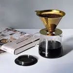 DRIVER-[鈦]黃金流速MOKA禮盒組2-4CUP 免用濾紙 耐熱玻璃壺 咖啡濾杯 不鏽鋼濾杯 精選組合
