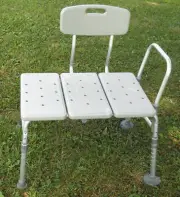 Drive Safety Shower Chair Wide Bathtub Transfer Bench Arm Back Rest Adjusts NEW