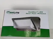 New 80W Exterior LED Light MaxLite Wallpack, Temperature Select, WPOP8OU-CSBCR