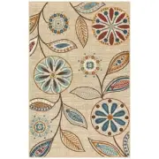 Maples Rugs Reggie Floral Kitchen Rugs Non Skid Accent Area Carpet [Made in U...