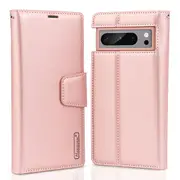 ZUSLAB Pixel 8 Pro Case Hanman Leather Wallet Card Cover for Google (2023) - Rose Gold