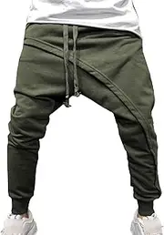 [Generic] Men's Harem Joggers Sweatpants Drawstring Outdoor Jogging Pant Casual Men Low Crotch Hip Hop Pants