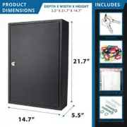 BARSKA 200 Heavy Duty Key Hook Wall Mount Safe w/ Key Lock in Black, AX11824