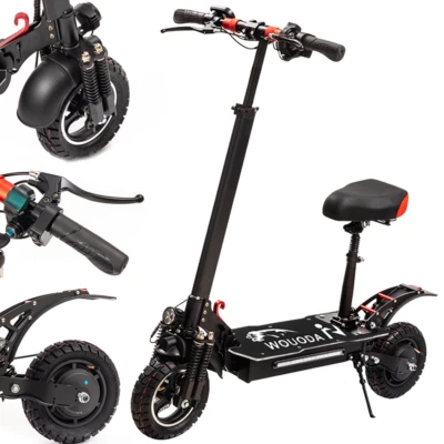 Foldable Electric Scooter Portable Off Road E-Bike 2000W 65KM/H 50KM 10" Tyre