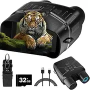 Night Vision Goggles, 4K Infrared Night Vision Binoculars for Adults with 32GB TF Card & 5X Zoom & Anti-Shake Motion Detection for Surveillance Tactical Gear, Night Vision Scope Military