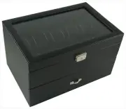 20 WATCH DISPLAY CASE GLASS TOP DUAL LEVEL HOLD 10 WATCHES ON EACH