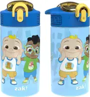 Zak Designs CoComelon Kids Water Bottle with Spout Cover and Built-In Carryin...