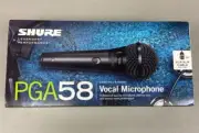 SHURE PGA58 DYNAMIC VOCAL MICROPHONE 15FT XLR-XLR CABLE ZIPPER POUCH & CLIP NEW