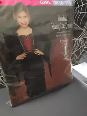 NEW Girl Size Medium 8-10 Gothic Vampire Queen Halloween Costume Dress
