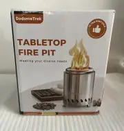Tabel Top Fire Pit Mini Portable Outdoor 5.5 Inch Tabletop Firepit Silver New