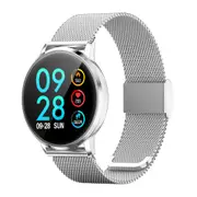 DK05 Full Vision HD Color Screen Wristband Ultra Thin Dial Business Style Multifunction Smart Watch SILVER COLOR
