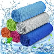 MENOLY 6 Pack Cooling Towel - Soft Breathable Chilly Towel for Sports, Gym, Yoga, Camping, Running, Fitness & More Activities (32"x12")