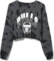Junk Food Clothing Chicago Bulls Long Sleeve Loose Knit Crop