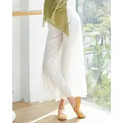 Women's Wide Leg Slacks Streetwear Casual Full Length Natural Plain Elastic Waist Mesh Soft Street Daily Wear Weekend claret Gray Green Lake blue Black Fall Re