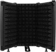 SUPVOX Microphone Sound Filter Windproof Screen Noise Reduction Partition Black for Use Foldable Design