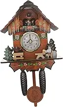 iplusmile Retro Style Wooden Cuckoo Clock Quartz Movement Silent Home Decorative Wall Clock for Bedroom
