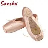 在飛比找Yahoo!奇摩拍賣優惠-法國Sansha三沙芭蕾半板足尖鞋手工串皮底緞面舞蹈鞋免運