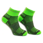 Wrightsock Eco Run Socks L AU 8-11.5 Mens/9.5-11 Womens Reflective Grey/Green