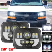 Pair 5x7" 7x6 Halo LED Headlights For Chevrolet Express 1500 2500 3500 Cargo Van (for: Chevrolet)