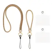 Phone Lanyard, Polyester Detachable Wrist Strap with Phone Patches, Gold