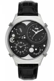 STORM QUADRA Men's Quartz Watch with Leather Strap 47186BK