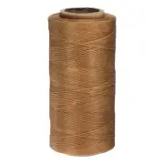 Flat Leather Sewing Waxed Thread, 284 Yards / 260m 0.8mm 150D, Golden Brown
