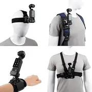 PellKing Accessories Kit for DJI Osmo Pocket 3,New Quick Release Head Strap Mount + Chest Mount Harness + Backpack Clip Holder + 360°Rotating Wrist Strap