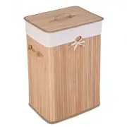 Rectangle Bamboo Hamper Laundry Basket Washing Cloth Bin Storage Bag Lid 3 color