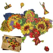 Woods Story Wooden Puzzle For Adults Map Of Ukraine With Gift Box Size XXL