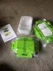 Microwave Steamer & Storage Set with Freeze N Go Lids NEW GREEN