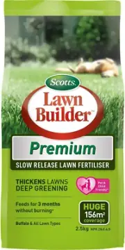 Scotts Lawn Builder - Premium Slow Release Lawn Fertiliser 2.5kg - 3 Months F...