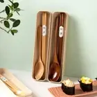 With Box Wooden Chopsticks Spoon Set Reusable Cutlery Set Adults/Students