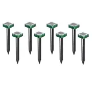 2X(8 Pcs Outdoor Solar Ultrasonic Vibration Repeller Snake Repeller Mole7089