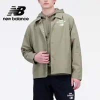 在飛比找PChome24h購物優惠-[New Balance襯衫式外套_男性_軍綠色_AMJ31