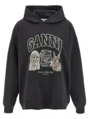 [Ganni] Ganni-Grey Animal Print Felpe Grigio-Donna XXS-XS